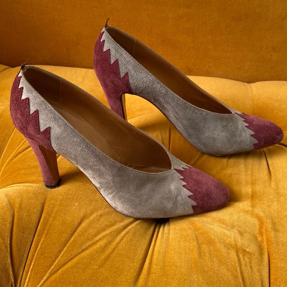 Natale Ferrario vintage Italian suede heels from Montecchio